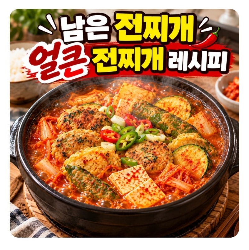 남은 전찌개 얼큰 전찌개 레시피｜명절 전 남았을 때 딱 좋은 초간단 찌개