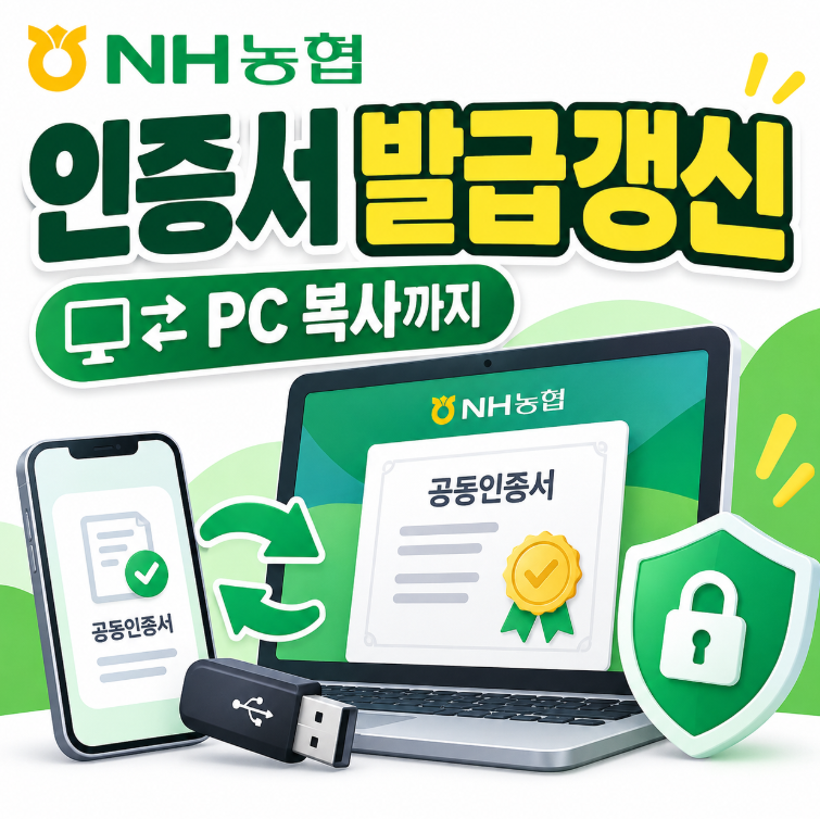 농협 공인인증센터, 공동인증서 발급·갱신부터 PC 복사까지