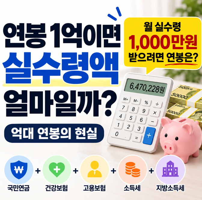 연봉 1억이면 실수령액 얼마일까? 억대 연봉의 현실