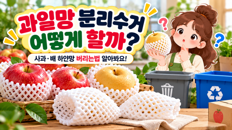 과일망 분리수거 어떻게 할까? 사과 배 하얀망 버리는법