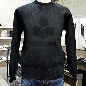 [ISABEL MARANT] 이자벨마랑 'AYLER' 아일러 프런트로고 라운드 니트 (블랙) / PU0182HA A3L83H 01BK / 명품....