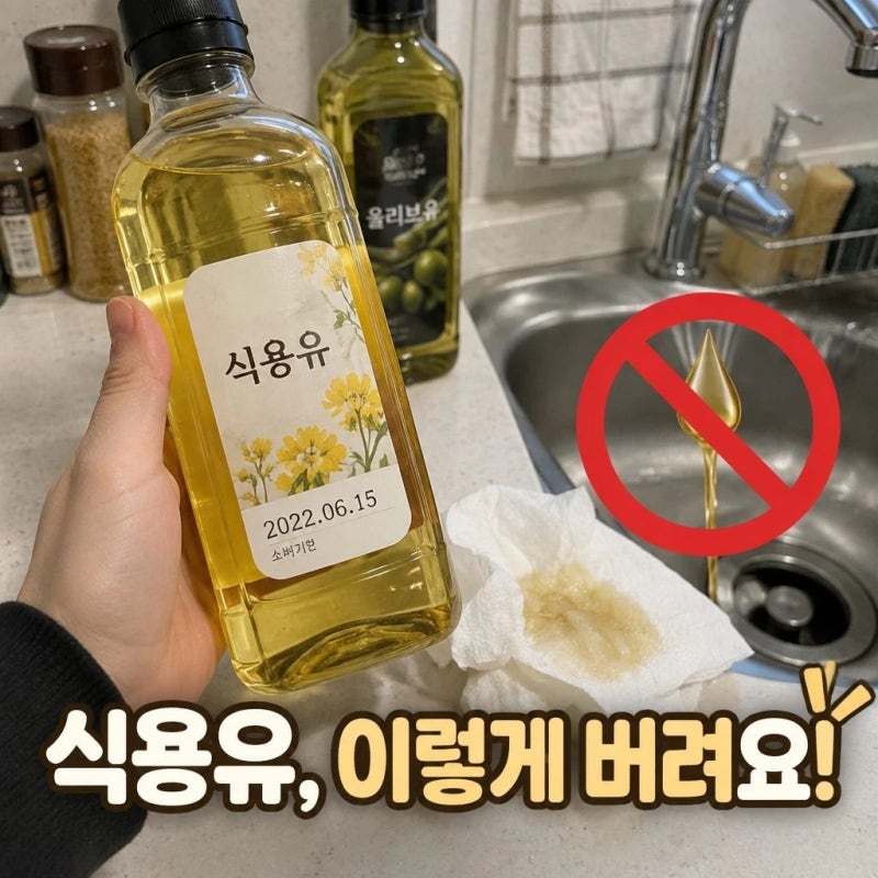 유통기한 지난 식용유 버리는 법 싱크대에 버리면 안 되는 이유