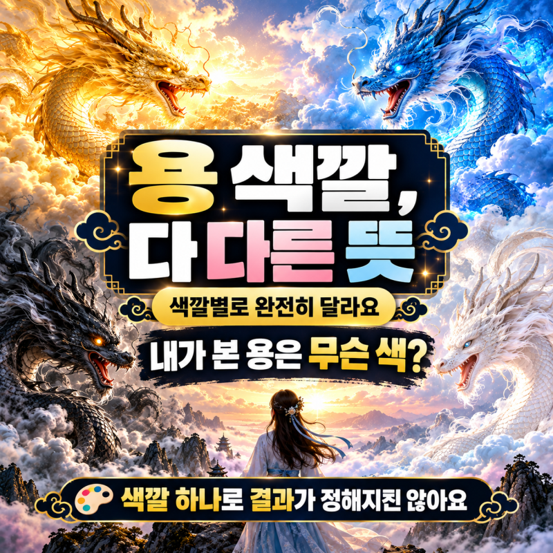 황금용 청룡 흑룡 백룡 꿈, 색깔별로 다른 의미