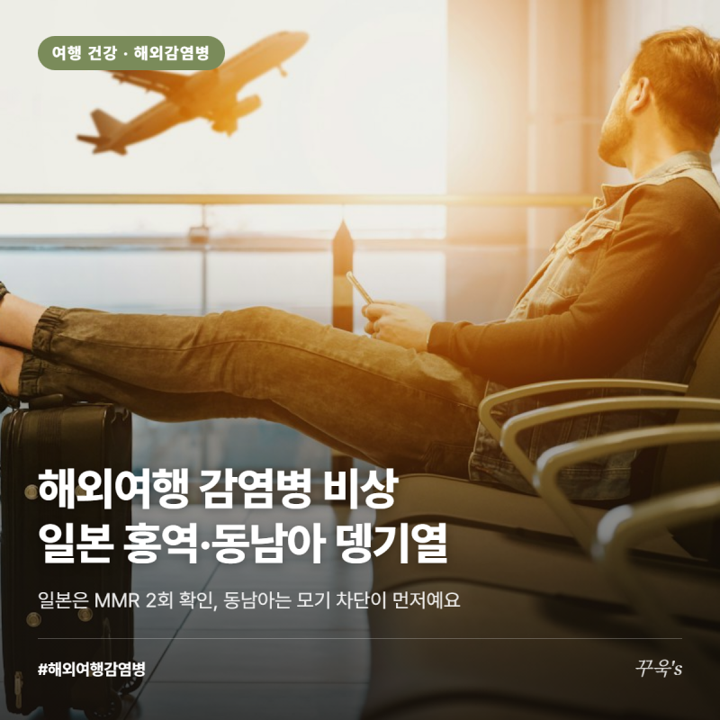 해외여행 감염병 비상, 일본 홍역·독감·동남아 뎅기열 예방수칙