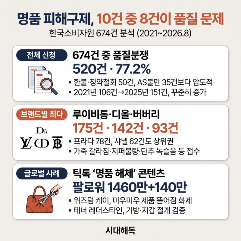 명품 피해구제 10건 중 8건이 "품질 문제" — 오래 입을 옷 살 때 직접 확인하는 법 5가지