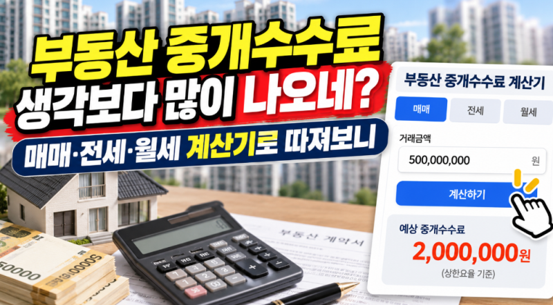 부동산 중개수수료 생각보다 많이 나오네? 매매·전세·월세 계산기로 따져보니