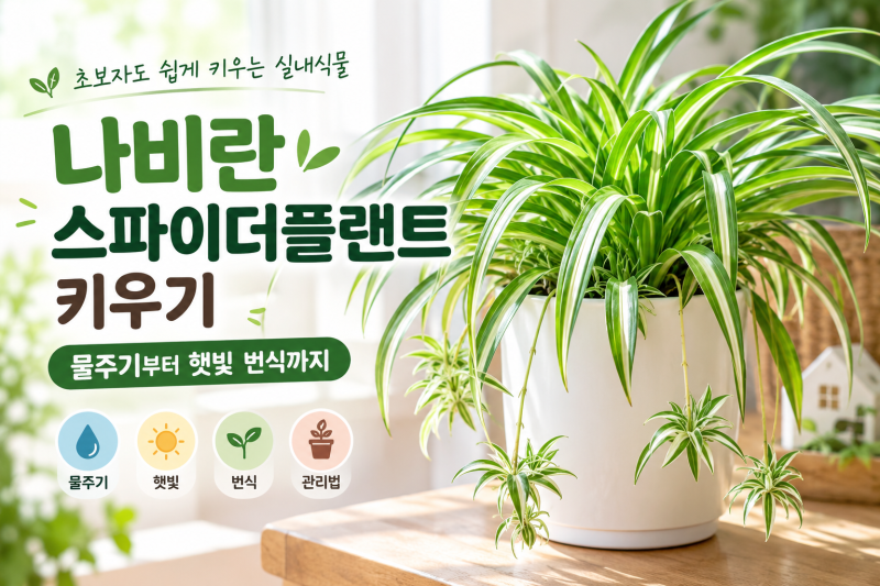 나비란 스파이더플랜트 키우기｜물주기부터 햇빛 번식까지