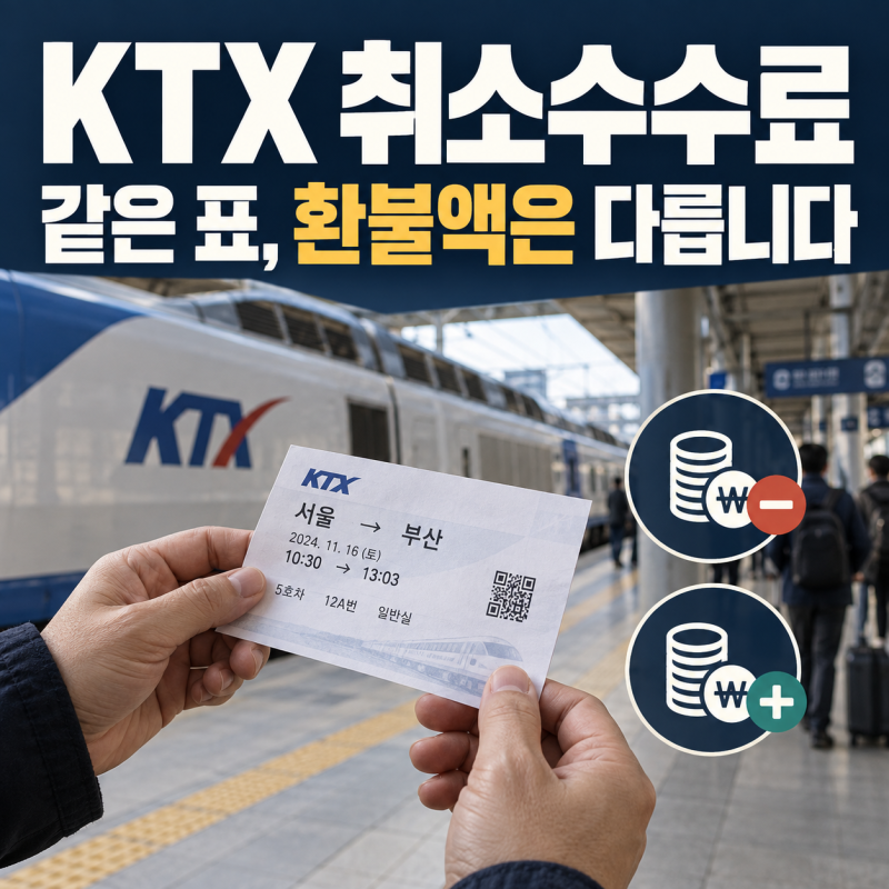 KTX 취소수수료, 같은 5만원 표인데 1만원 차이 나는 이유