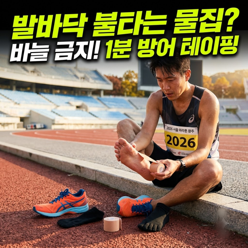 장거리 러닝 중 터지는 발바닥 불타는 물집! 바늘로 터뜨리지 않고 완주하는 방어 테이핑
