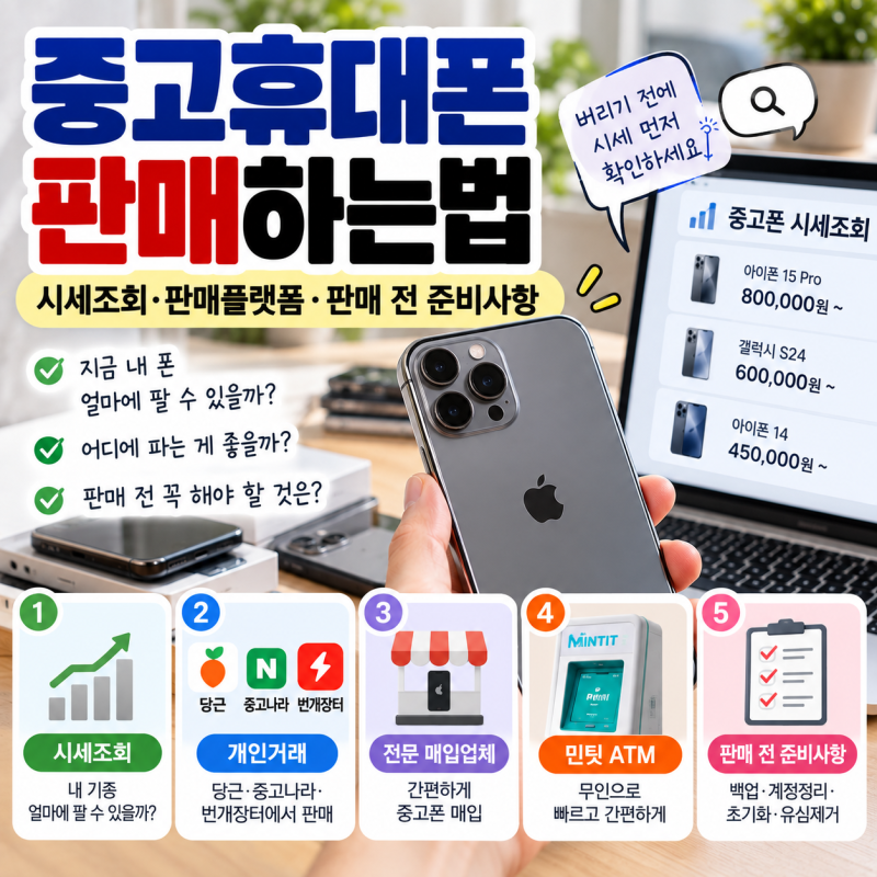 중고휴대폰 판매하는법｜중고폰 판매 플랫폼·시세조회·판매 전 준비사항