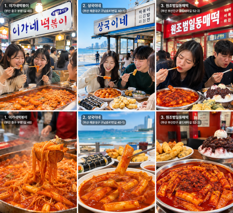 부산 3대 떡볶이 맛집 총정리｜이가네떡볶이·상국이네·원조범일동매떡 어디가 다를까?