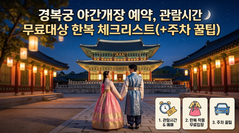 경복궁 야간개장 예약 , 관람시간 무료대상 한복 체크리스트(+주차 꿀팁)