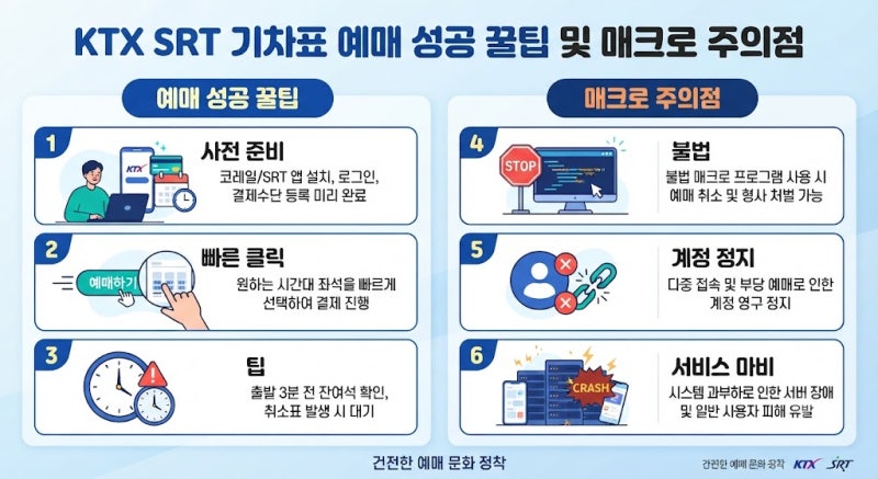 KTX·SRT 예매 전쟁, 이 방법만 알면 매크로 없이도 이깁니다