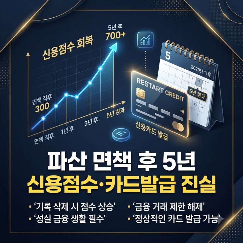 개인파산 면책 후 5년 지나면 신용기록과 신용점수는 어떻게 달라지나?