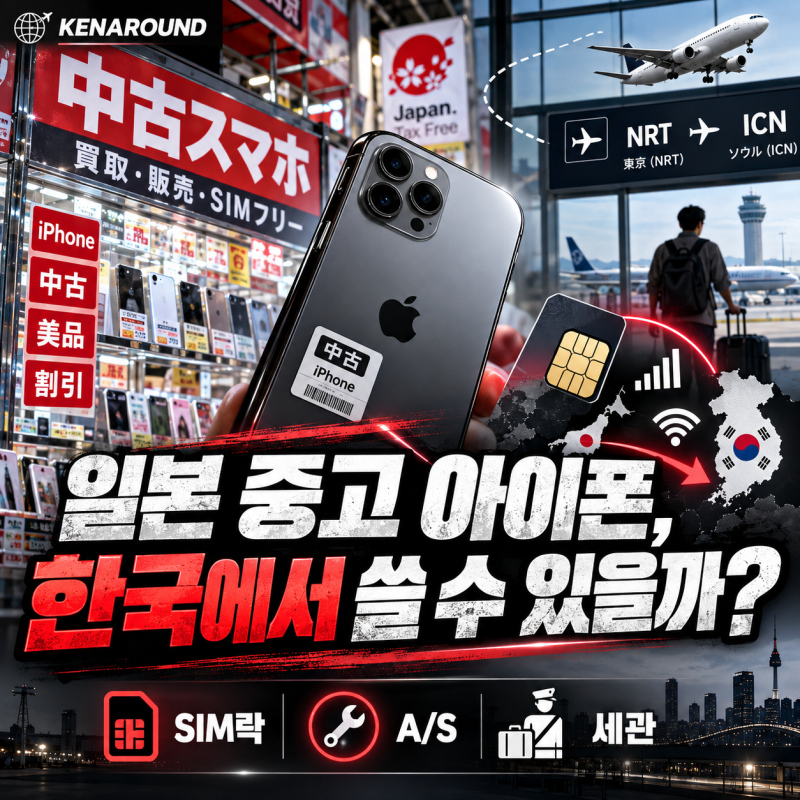 일본에서 아이폰 중고로 사오면 한국에서 쓸 수 있을까?｜SIM락·주파수·A/S·세관까지 한 번....