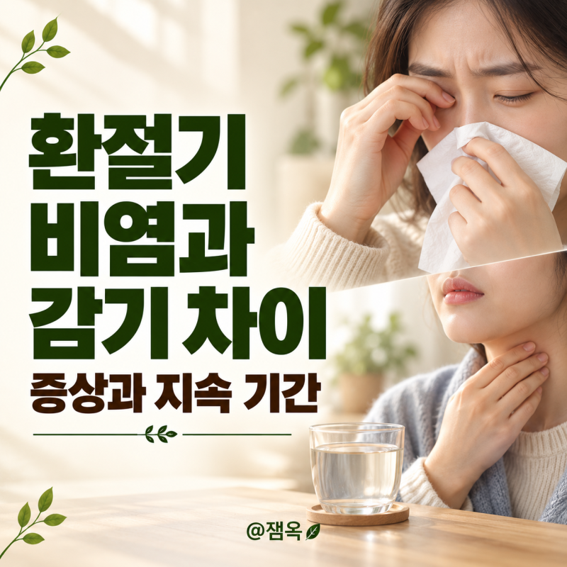 환절기 비염과 감기 차이, 증상과 지속 기간