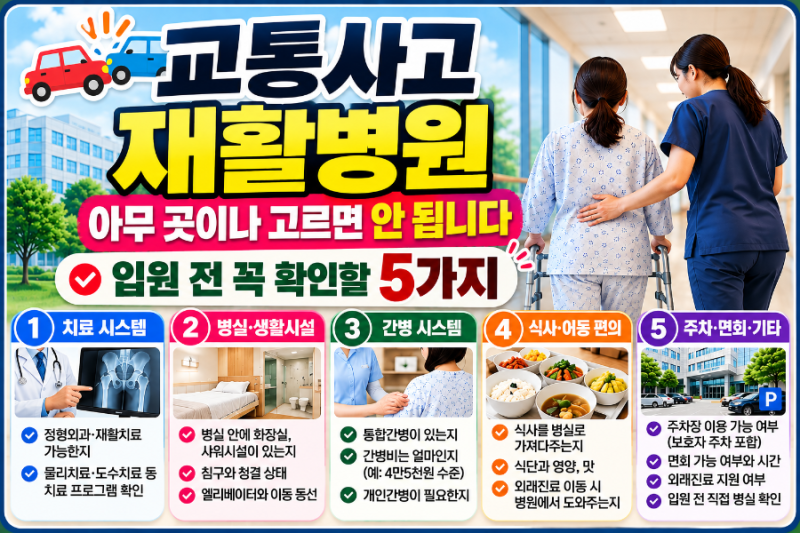 교통사고 재활병원. 고르는 법| 입원 전 꼭 확인해야할 5가지, 이런 병원은 꼭 피하세요