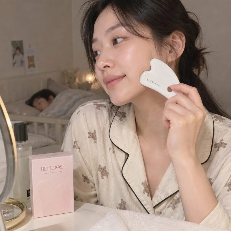 얼굴 승모근 붓기 안녕 | 벨로즈 국산 세라믹 괄사 마사지기