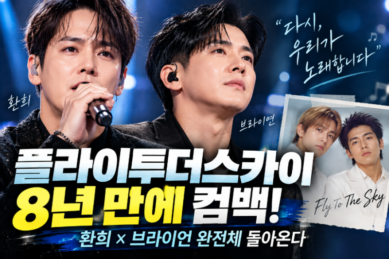 플라이투더스카이 8년 만에 컴백! 환희·브라이언 완전체 돌아온다