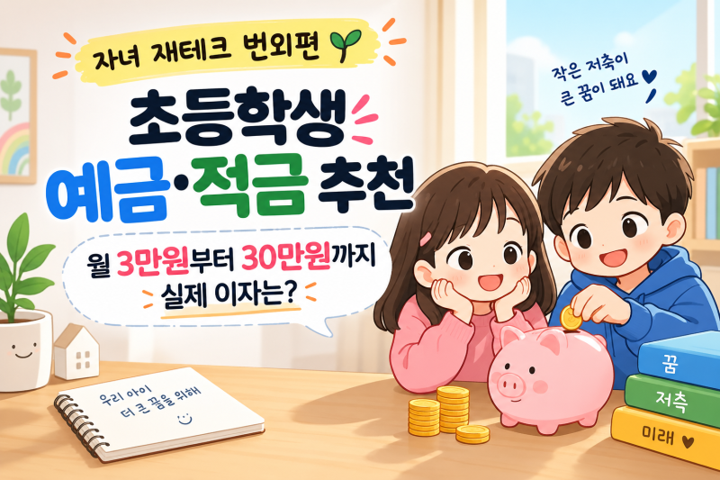 초등학생 예금·적금 추천｜월 3만원부터 30만원까지 실제 이자는?