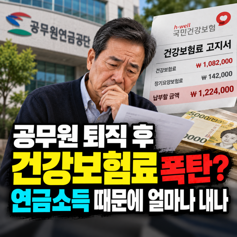 공무원 퇴직 후 건강보험료 폭탄? 연금소득 때문에 얼마나 내나