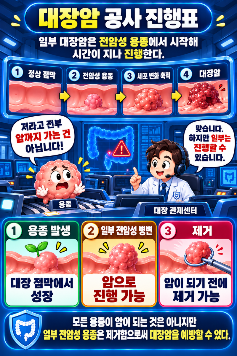 대장용종을 떼면 대장암을 예방할 수 있을까? 선종과 용종 제거의 의미