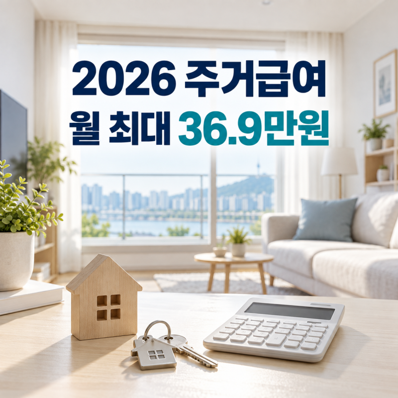 2026 주거급여 조건·금액, 1인 월 최대 21만2천~36만9천원 신청 방법