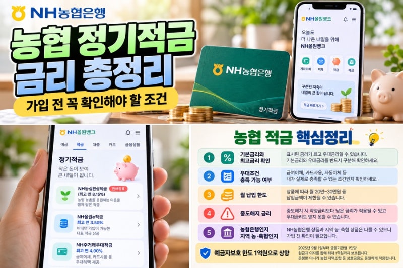 2026 농협 정기적금 금리 총정리｜가입 전 꼭 확인해야 할 조건