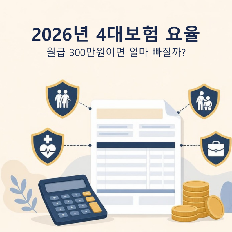 2026년 4대보험 요율, 월급 300만원 공제액과 내년 인상분