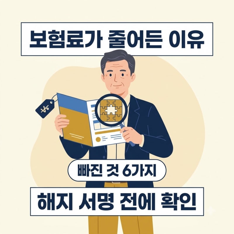 싸졌다는 건 빠졌다는 뜻입니다, 해지 전 따져봐야 할 2026 보험 리모델링 손해