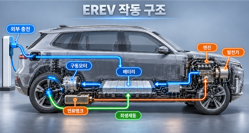 EREV란? 뜻과 원리 및 충전·주유 방식, 싼타페 출시와 제네시스 도입이 주목받는 이유