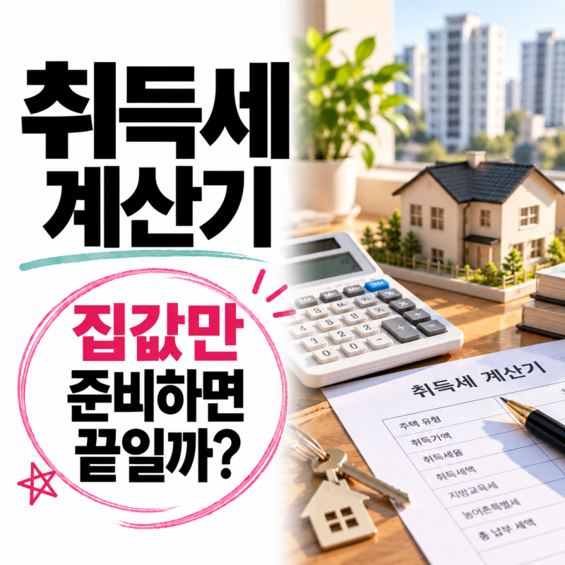 취득세 계산기, 아파트 계약하고 나서야 따로 드는 돈이 보였다