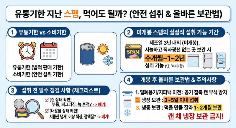 스팸 유통기한과 소비기한 차이점, 유통기한 지난 스팸 먹어도 될까?