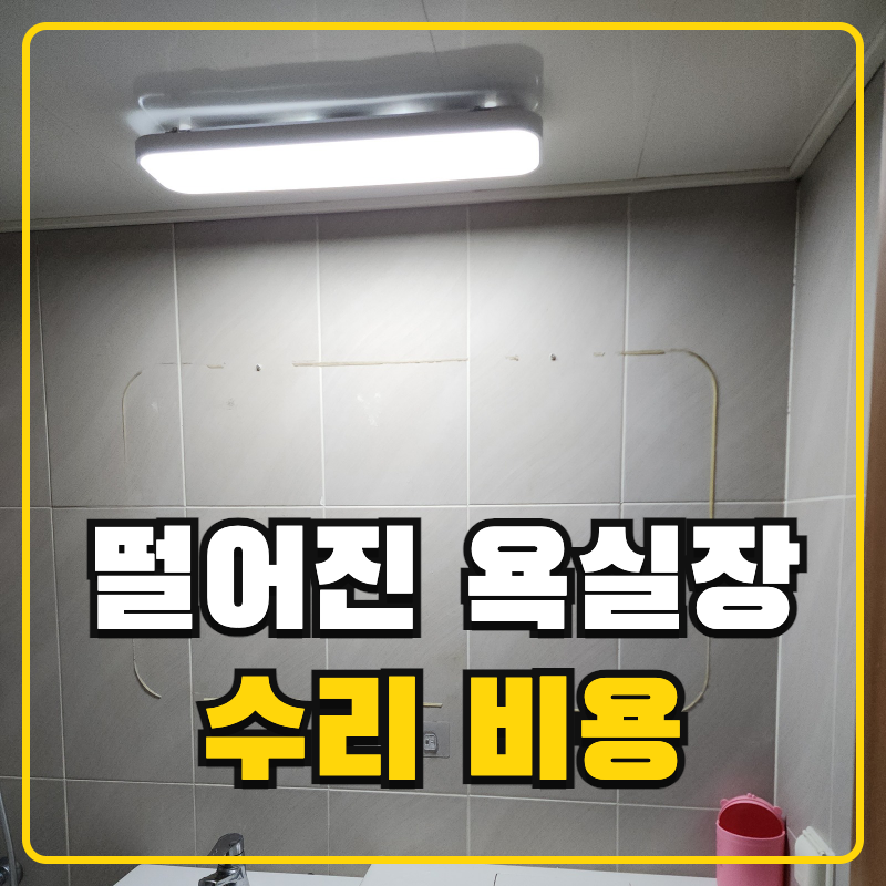욕실장 수리 비용 벽에서 떨어진 거울 수납장 브라켓 보강 재고정 작업