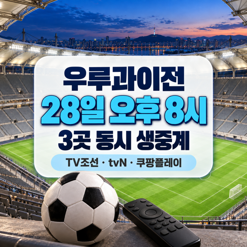 우루과이전 28일 8시, 3곳 동시 생중계｜중계진·조규성 소집 해제·예매