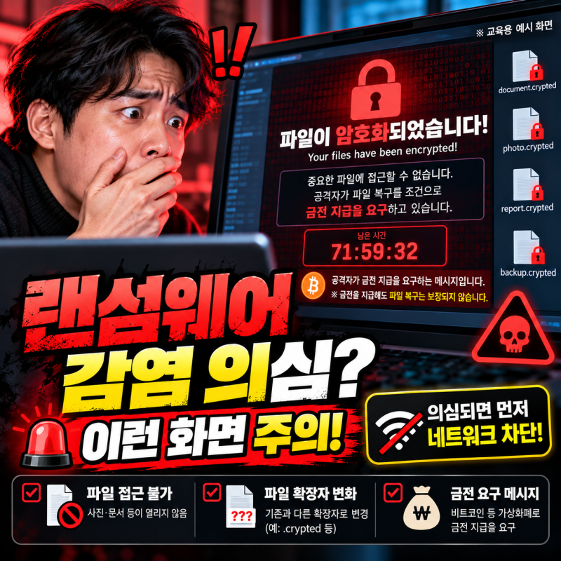 한국 대상 랜섬웨어 상반기 피해 사례 3.3배 증가｜감염 증상·대처법·예방수칙 총정리