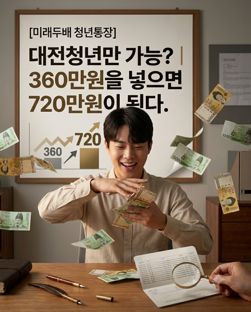 2026 대전 미래두배 청년통장｜신청기간·자격·소득기준·720만원 총정리