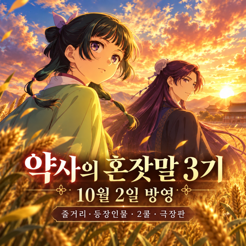 약사의 혼잣말 3기 10월 2일 방영｜줄거리·등장인물·원작 몇 권부터·2쿨 일정·극장판까지