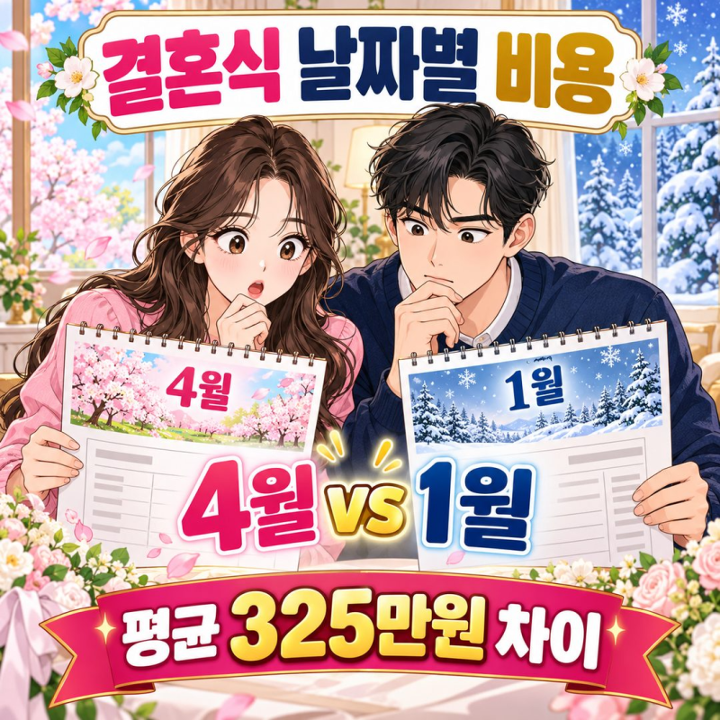 결혼 비용 4월·1월 평균 325만원 차이, 성수기·비수기 실제 비용 비교