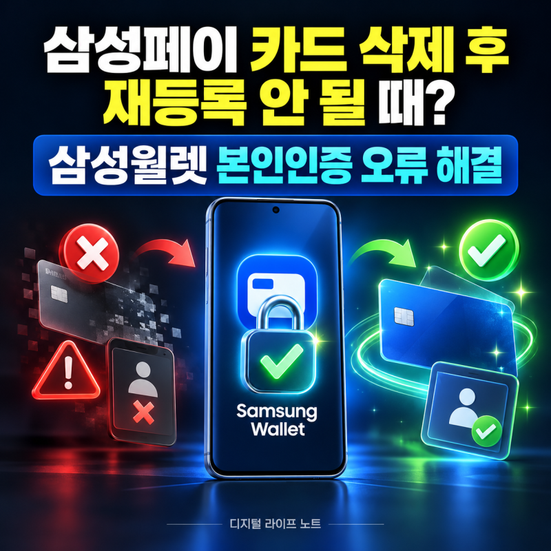 삼성페이 카드 삭제 후 재등록 안 될 때? 삼성월렛 본인인증 오류 해결 가이드