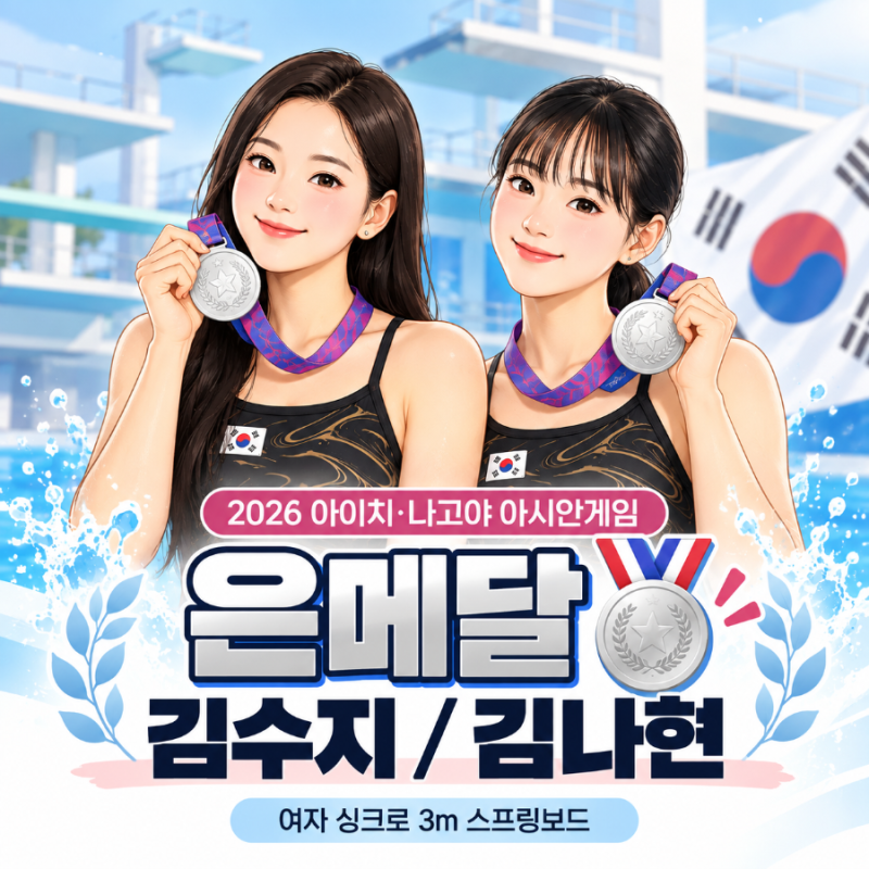 김수지·김나현 해냈다! 한국 다이빙 24년 만의 아시안게임 은메달