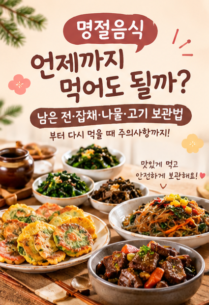 ️ 명절음식 언제까지 먹어도 될까?남은 전·잡채·나물·고기 보관법부터 다시 먹을 때 주의....