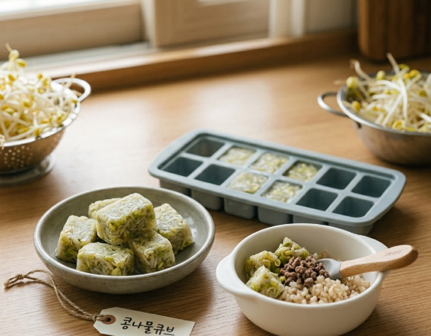 후기 이유식부터 유아식까지 끝내는 콩나물큐브 만들기 (머리 리 손질 기준)
