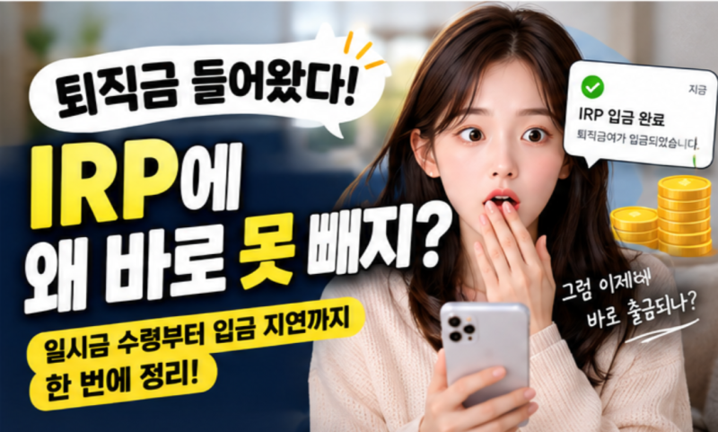 퇴직금 들어왔다! 했는데 출금 불가? IRP 일시금으로 받는 방법