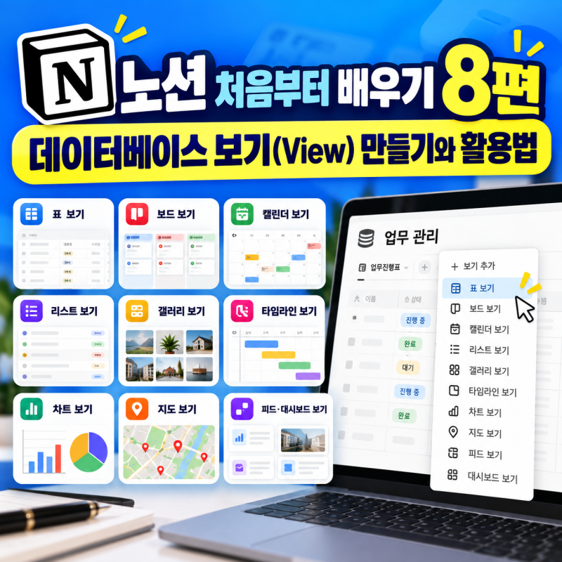 노션 처음부터 배우기 8편 | 데이터베이스 보기(View) 만들기와 활용법