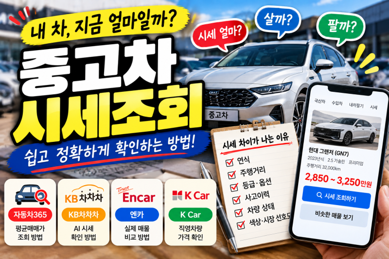 중고차 시세조회 방법, 내 차 가격 제대로 확인하는 법