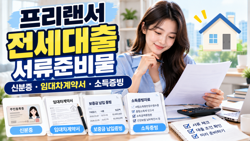 프리랜서 전세대출 서류 준비물｜소득증빙부터 계약서까지 한 번에 정리