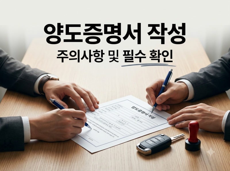 "도장 하나 잘못 찍었다가 과태료 폭탄?" 자동차 양도증명서 작성할 때 무조건 챙겨야 할 3가....