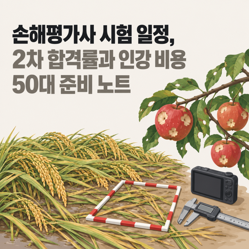 손해평가사 시험 일정, 2차 합격률과 인강 비용 50대 준비 노트