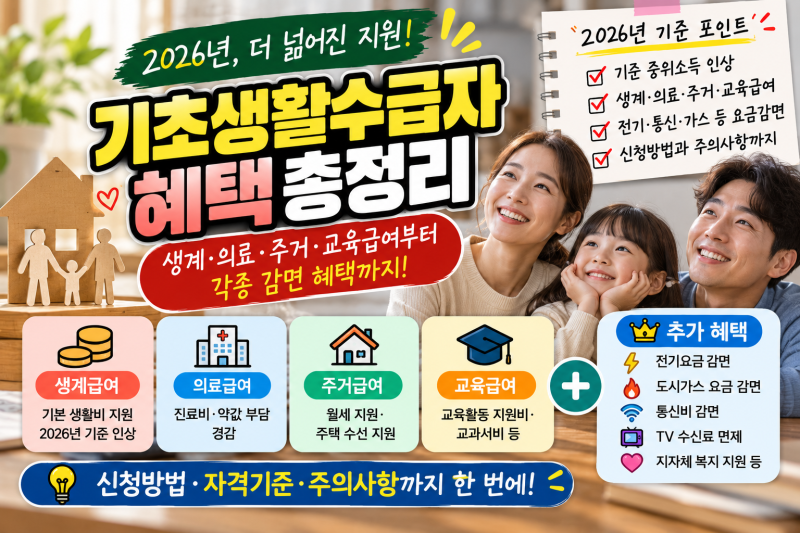 2026 기초생활수급자 혜택 총정리